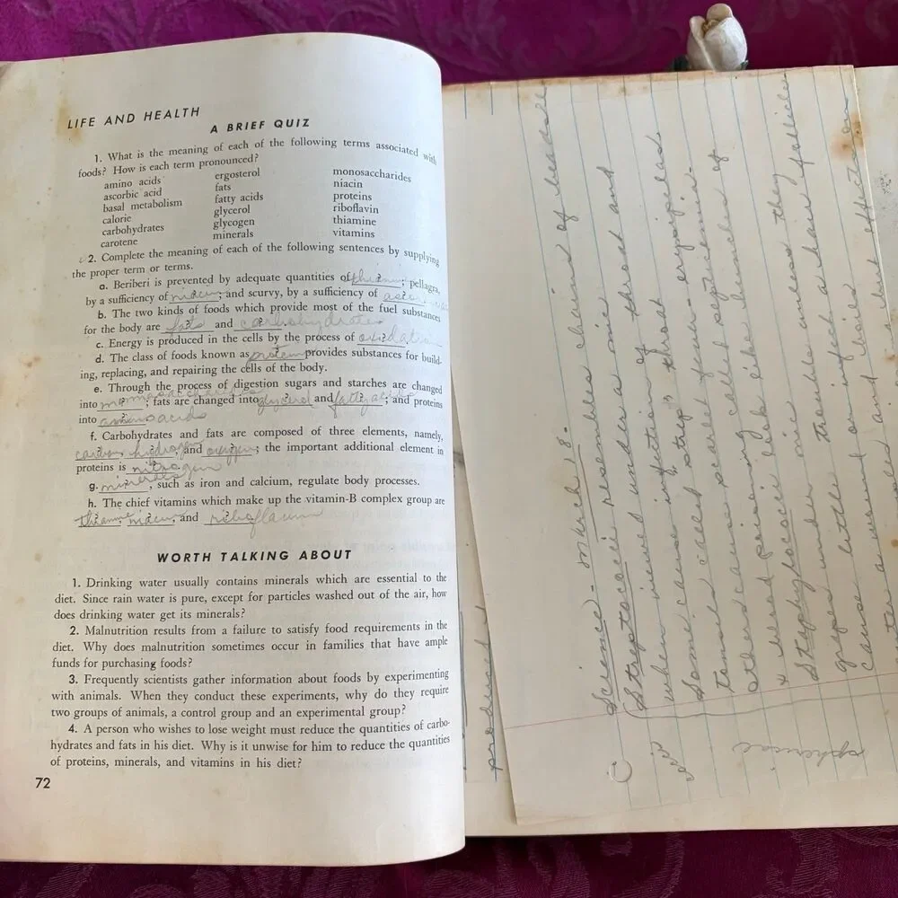 1945 Life and Health by Wilson, Bracken and Almack, Vintage School Book